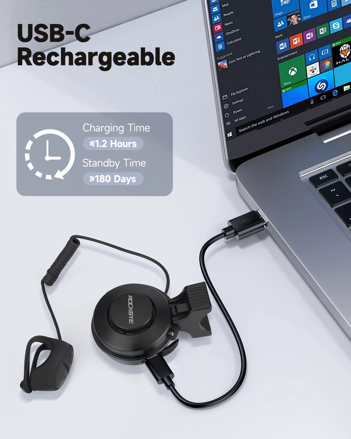 Rockbye Waterproof Adjustable Loud Horn for Bicycles and Scooters