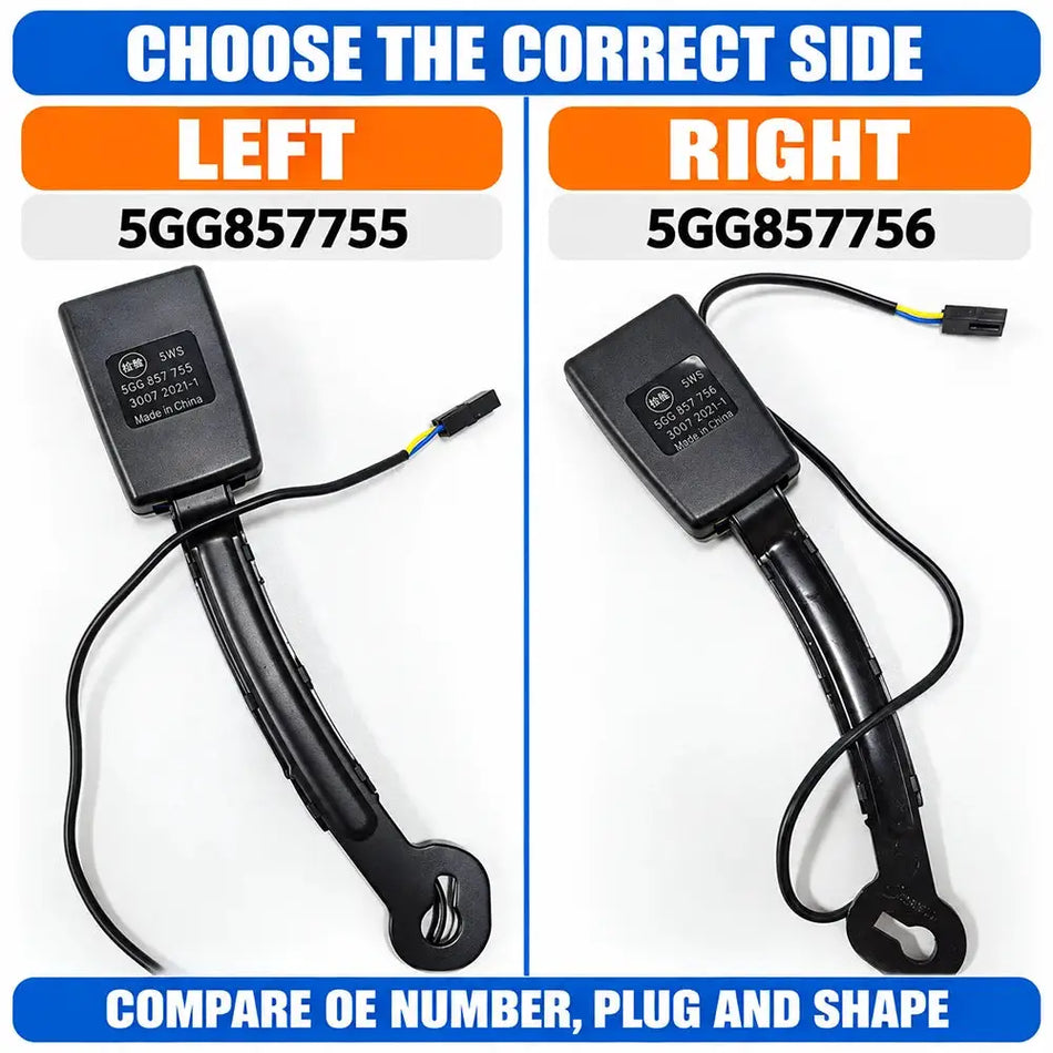 Front Seat Belt Buckle Receiver With Warning Contact For VW Golf MK7 by InterCyprus Trading Ltd