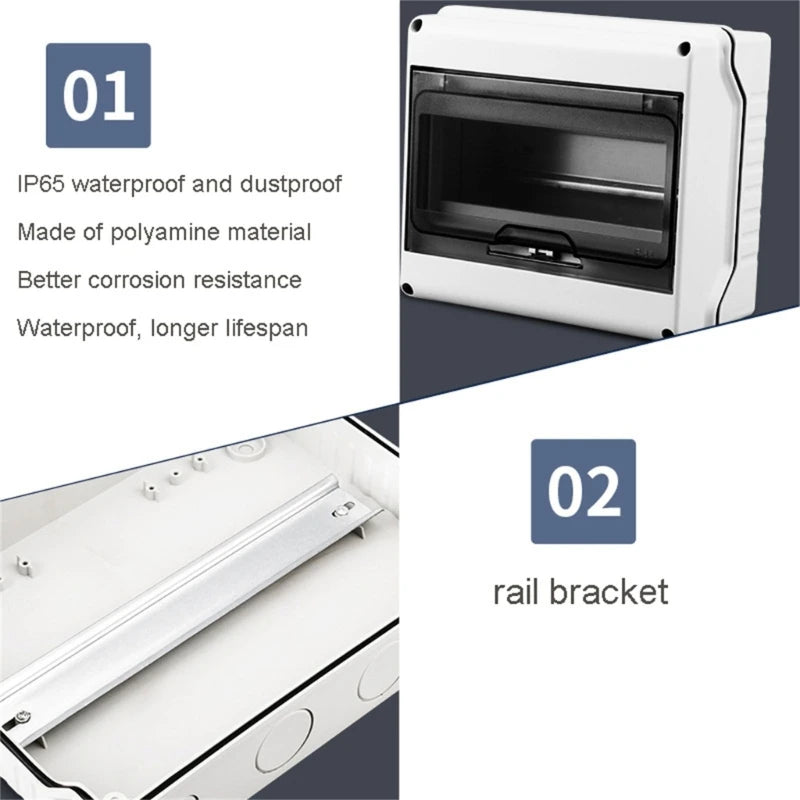 IP65 Waterproof Plastic Circuit Breaker Distribution Box with Clear Lid