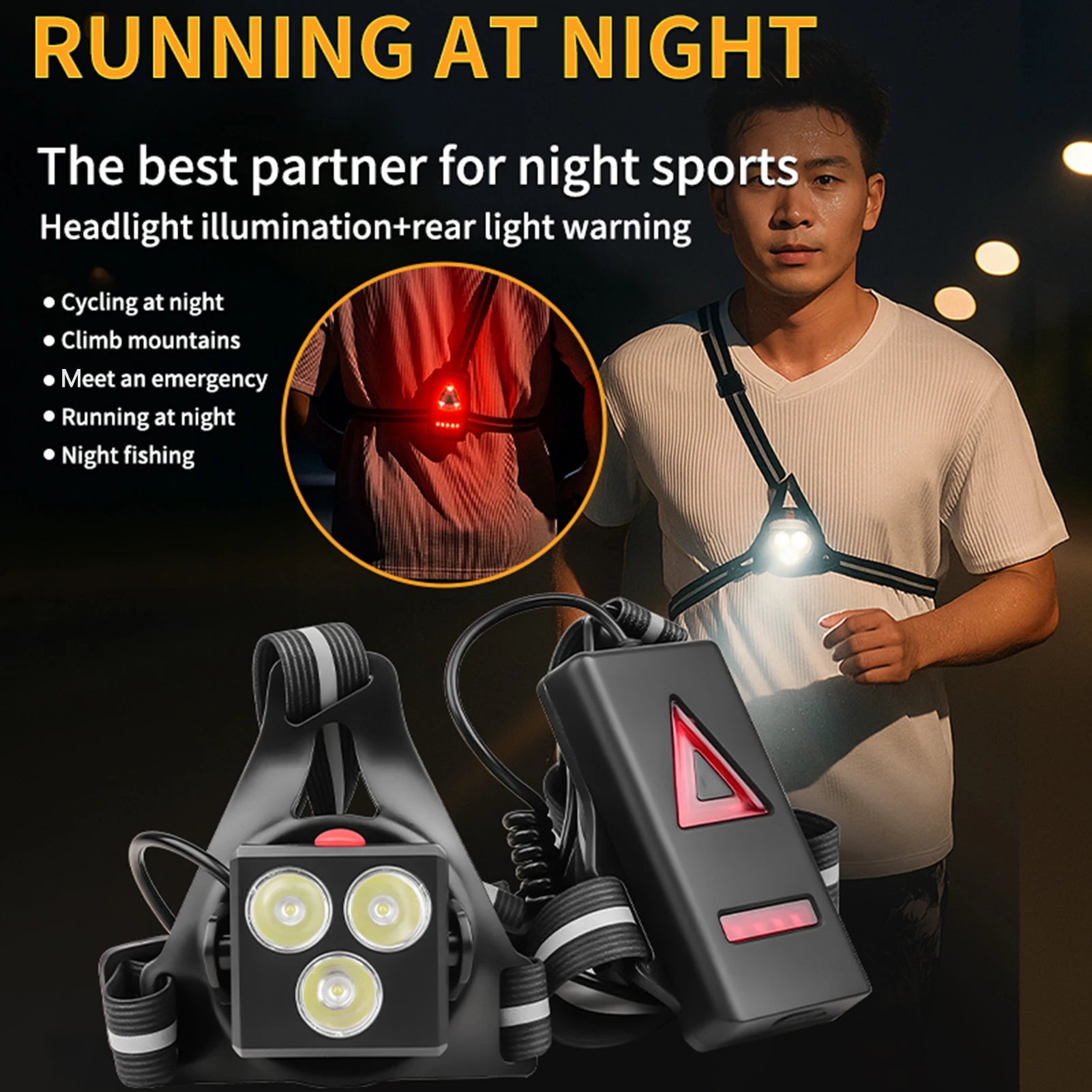 LED Chest Front Multi Lamp Red Warning Light &ndash; Night Run