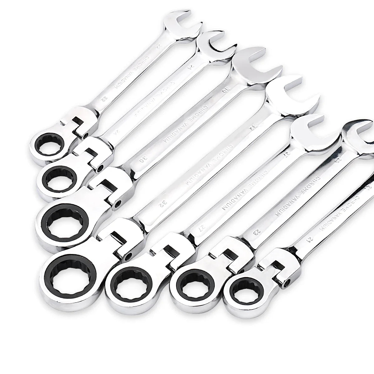 72-Tooth Flexible Ratchet Wrench Spanner Set for Auto &amp; Home Repair