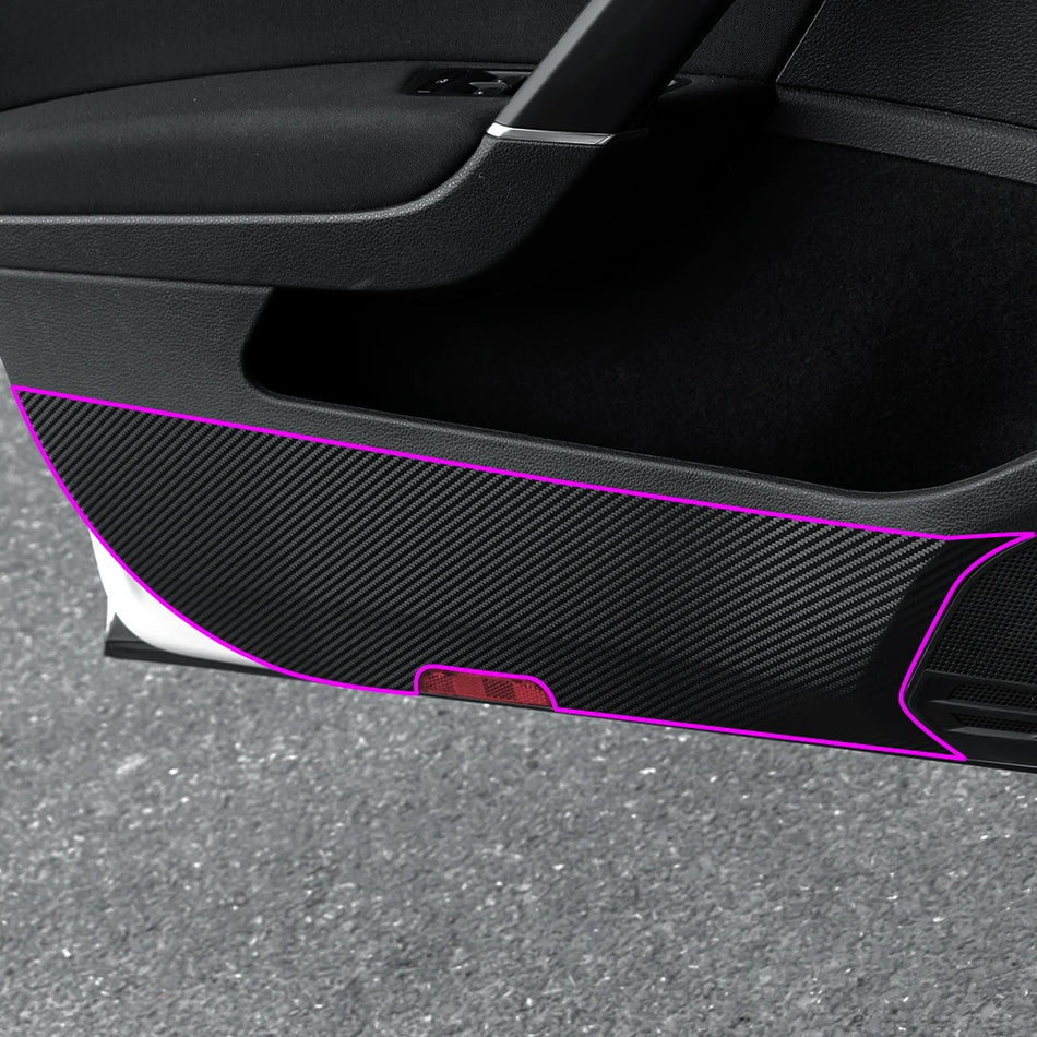 Volkswagen Golf 7 MK7 ja MK7.5 sisemise uksepaneeli kate süsinikkiust PVC kleebiste komplekt