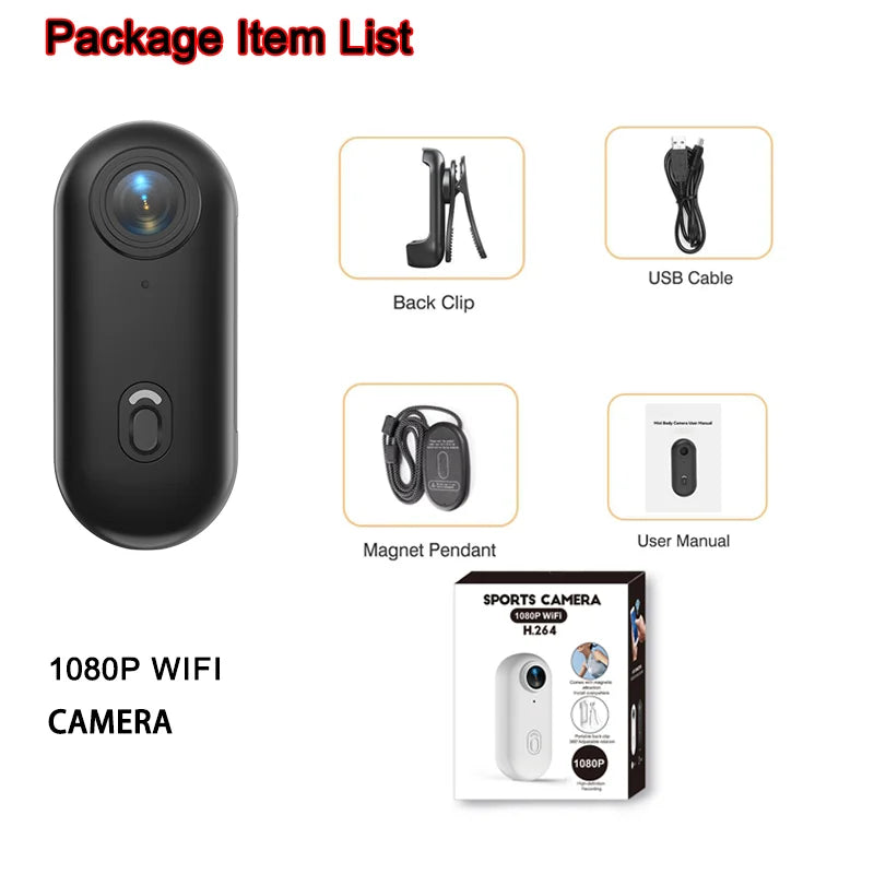 4K HD Mini Vlog Camera &ndash; WiFi Enabled Portable Action Recorder FHD 1080P (BK-Lite) / With 32G TF Card / CHINA