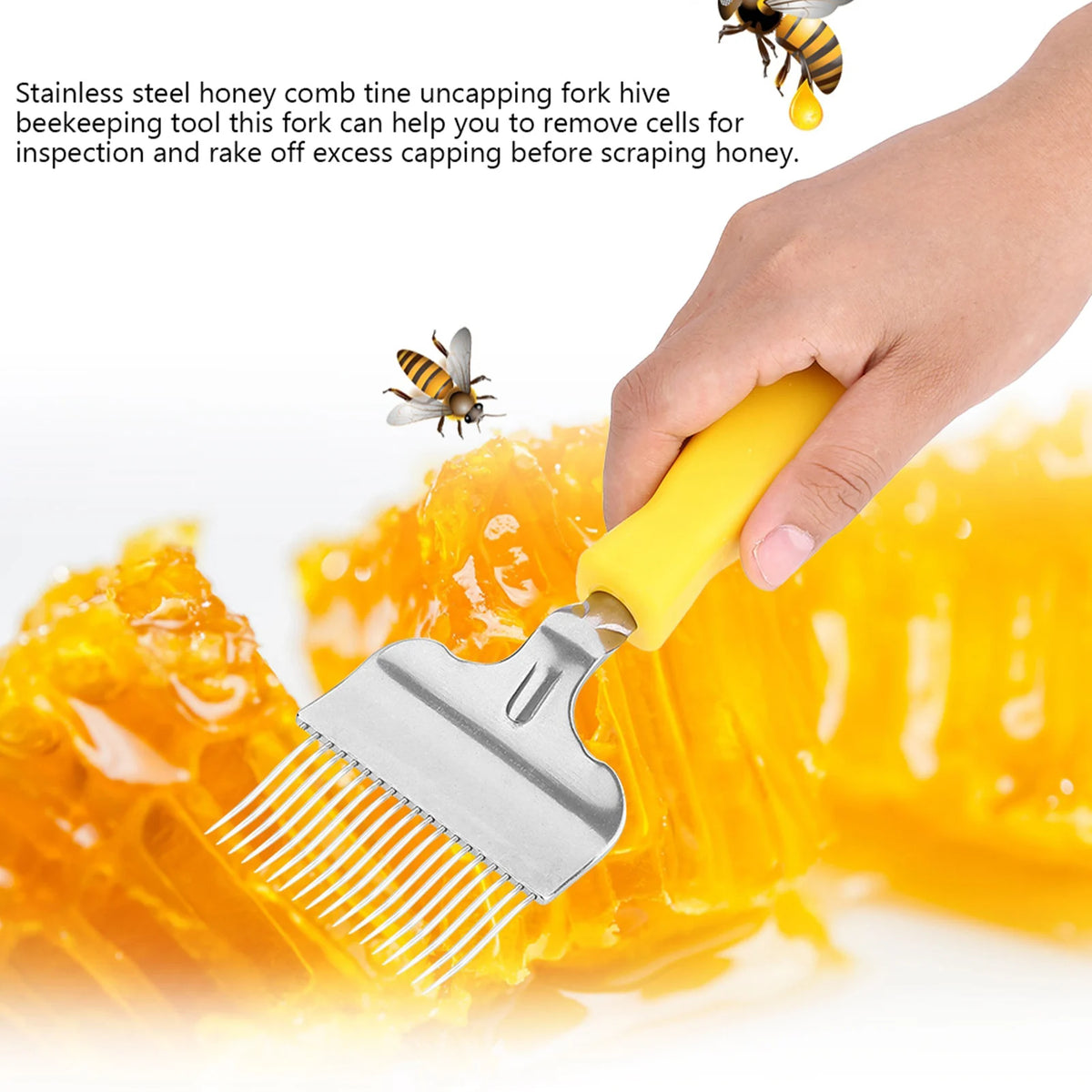 Stainless Steel Beekeeping Uncapping Fork &ndash; Sturdy Build