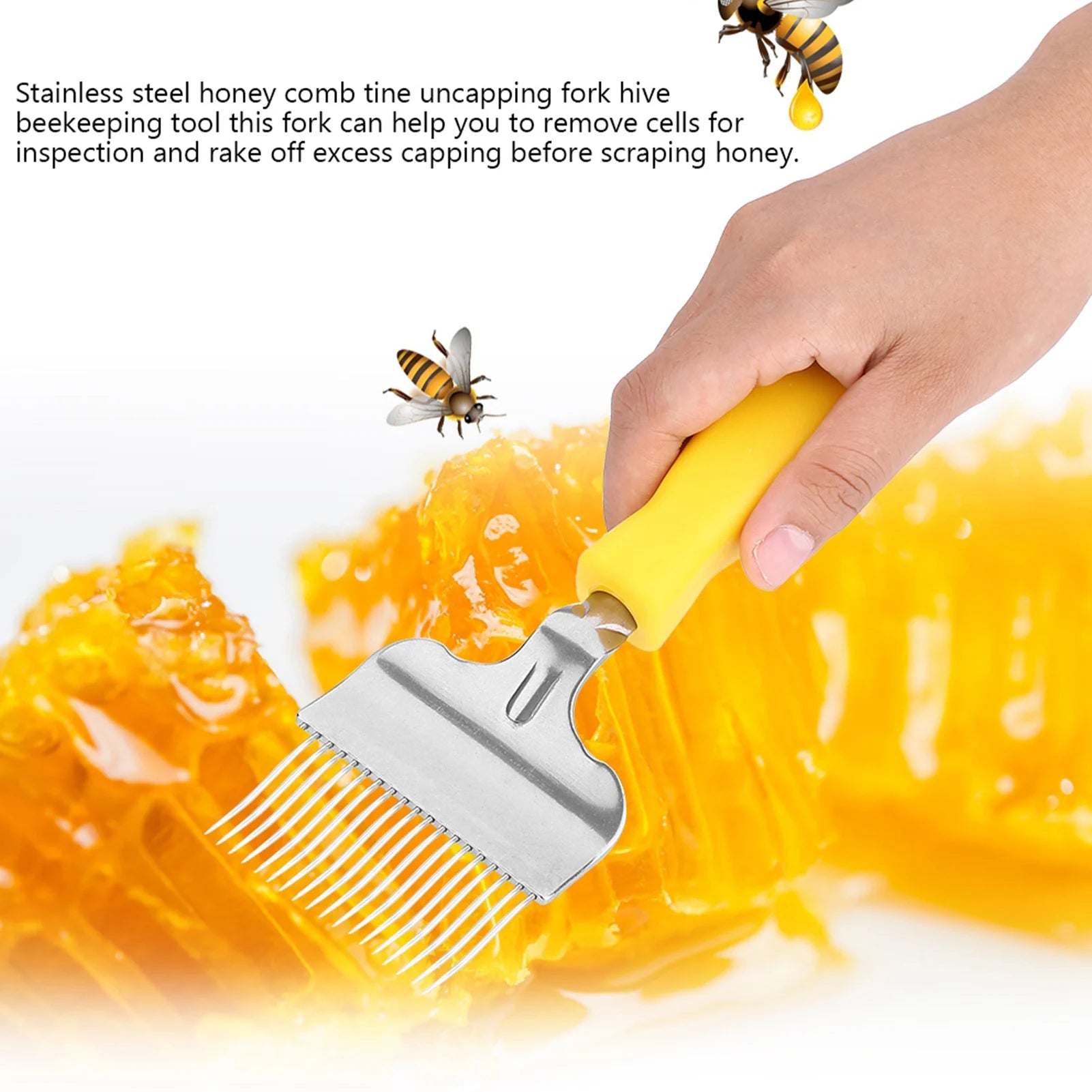 Stainless Steel Beekeeping Uncapping Fork &ndash; Sturdy Build