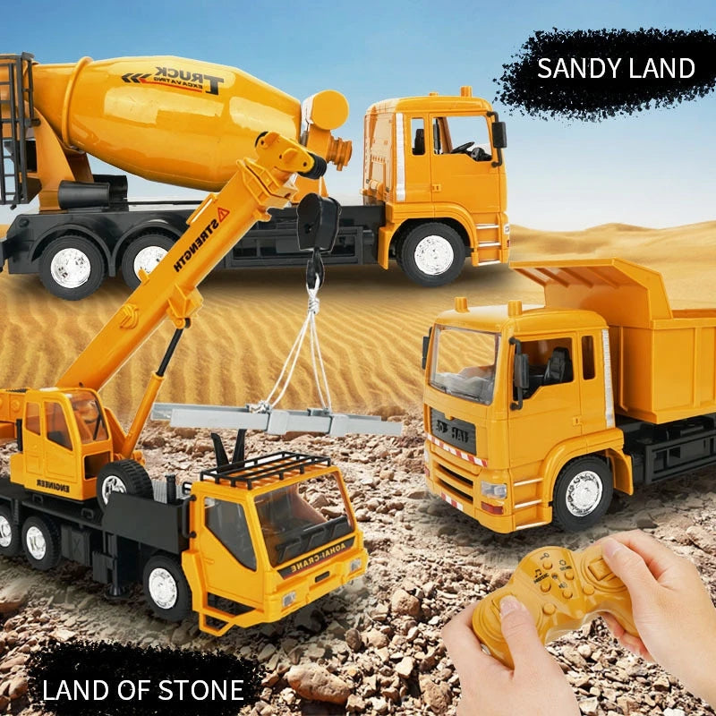 2.4G Remote Control Engineering Trucks Vehicle 10 Channels RC Simulation Heavy Crane Dump Construction City Truck Toy for Boys
