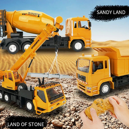2.4G Remote Control Engineering Trucks Vehicle 10 Channels RC Simulation Heavy Crane Dump Construction City Truck Toy for Boys