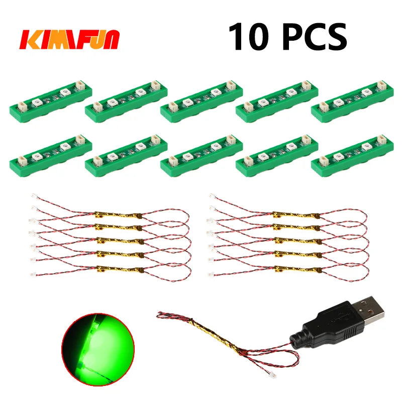 10Pcs 0.8mm RGB LED Blocks &ndash; Lego Compatible Blocks 10PCS1220221-G