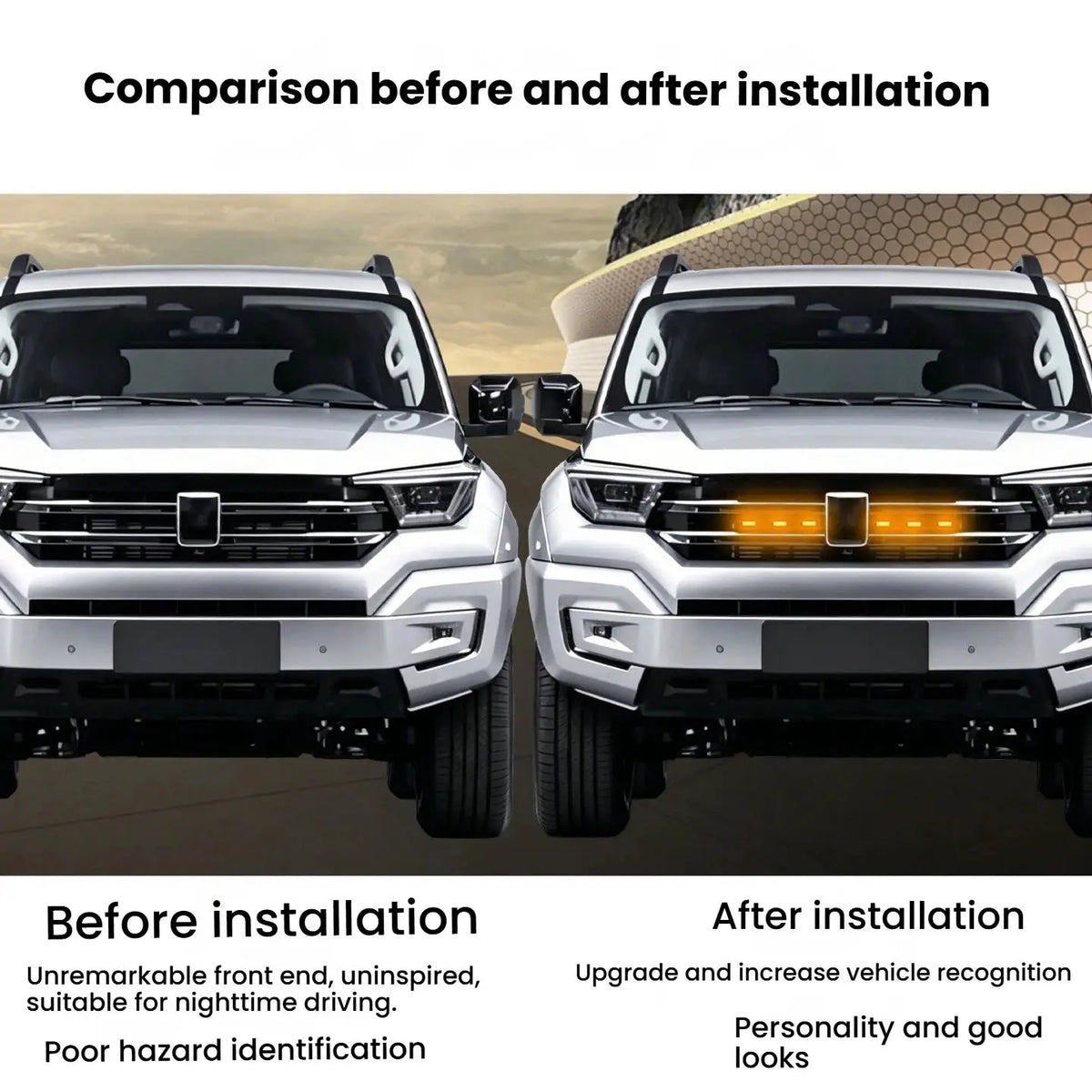 LED Front Grille Light FOR RAM 1500 accessories Car Daytime Running Light Wheel Eyebrow Lamp For Pickup Offroad 12V by InterCyprus Trading Ltd