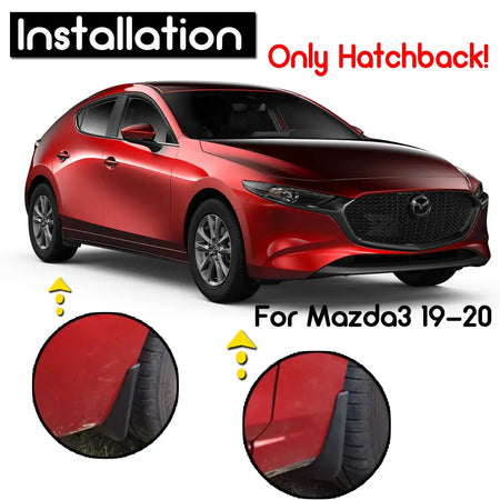 4pcs Rally Mudflaps For Mazda 3 Mazda3 BP 2019 - 2023 Hatch Hatchback Mud Flaps Splash Guards Mudguards Front Rear Fender Flares by InterCyprus Trading Ltd