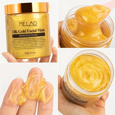 MELAO 24K Gold Face Mask - Anti-Aging, Moisturizing, Collagen Enriched