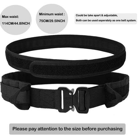 YAKEDA Inner Nylon Patrol Tactical Waist Utility Duty Belt &ndash; Quick Detach Buckle