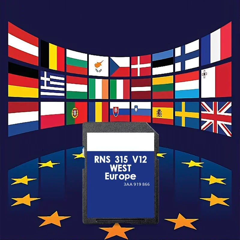 West Europe RNS315 AZ V12 SD Card Map 8GB - Free Maps CHINA