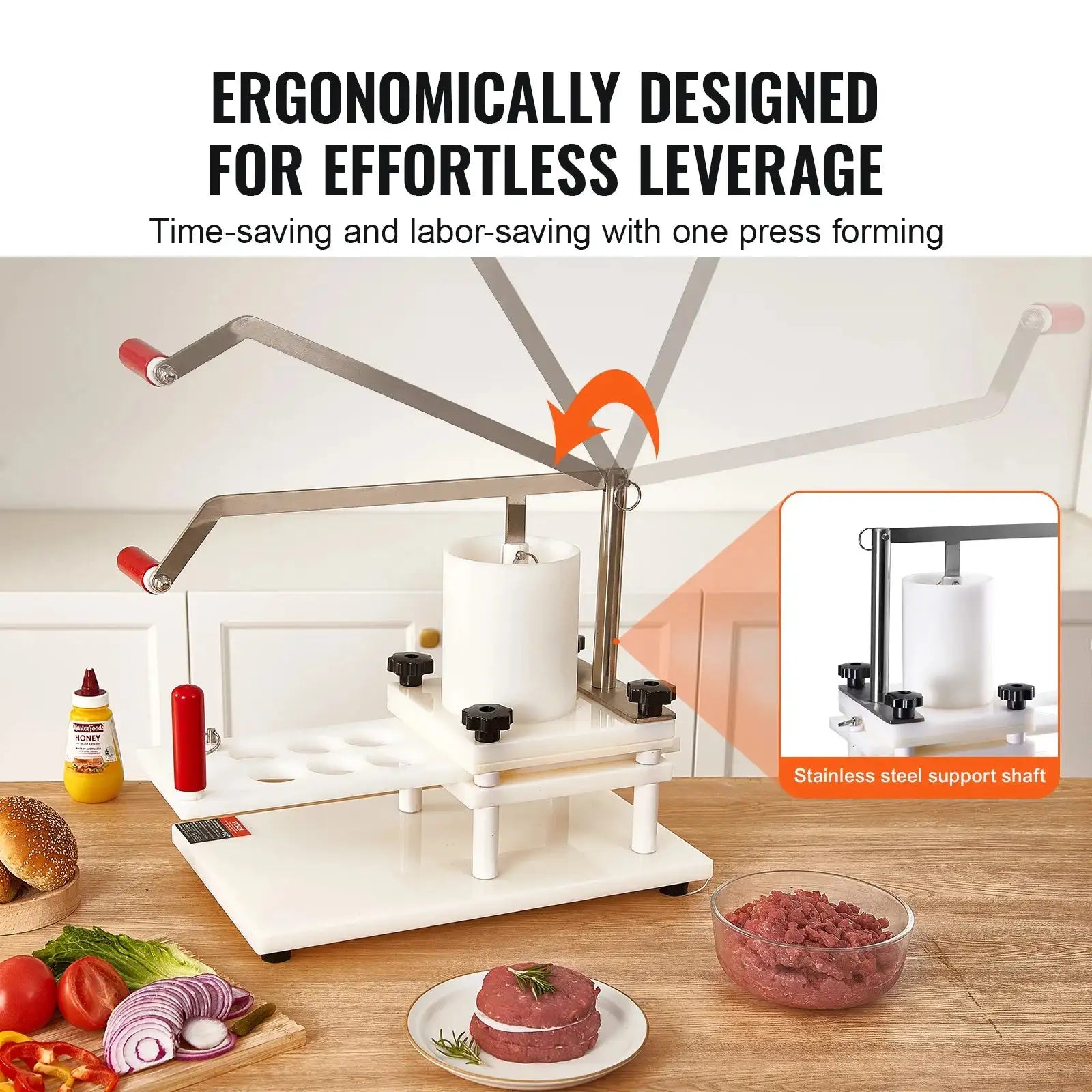 Commercial Burger Patty Maker Manual Press Three Mold Sizes