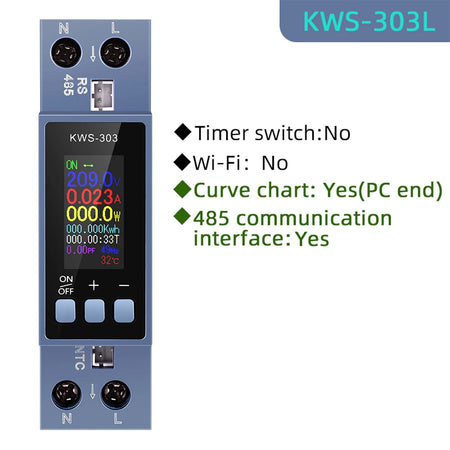 KWS-303 8 In1 Power Meter Smart Switch &ndash; Energy Metering KWS-303L / 100-290V / Other