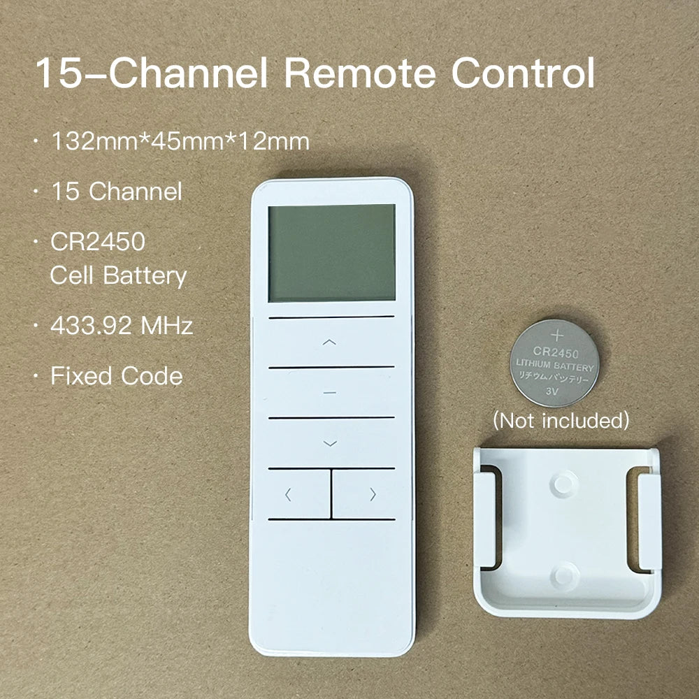 Smart Curtain Remote - RF 433.92 MHz 15-Channel 1