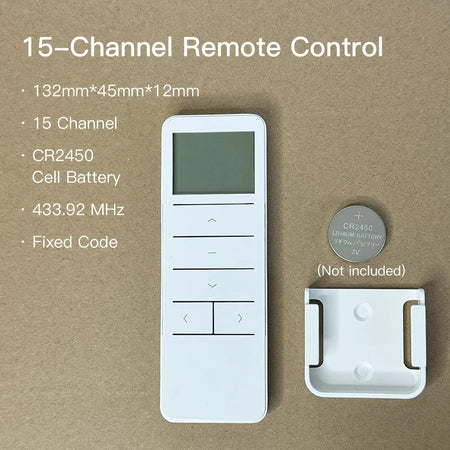 Smart Curtain Remote - RF 433.92 MHz 15-Channel 1