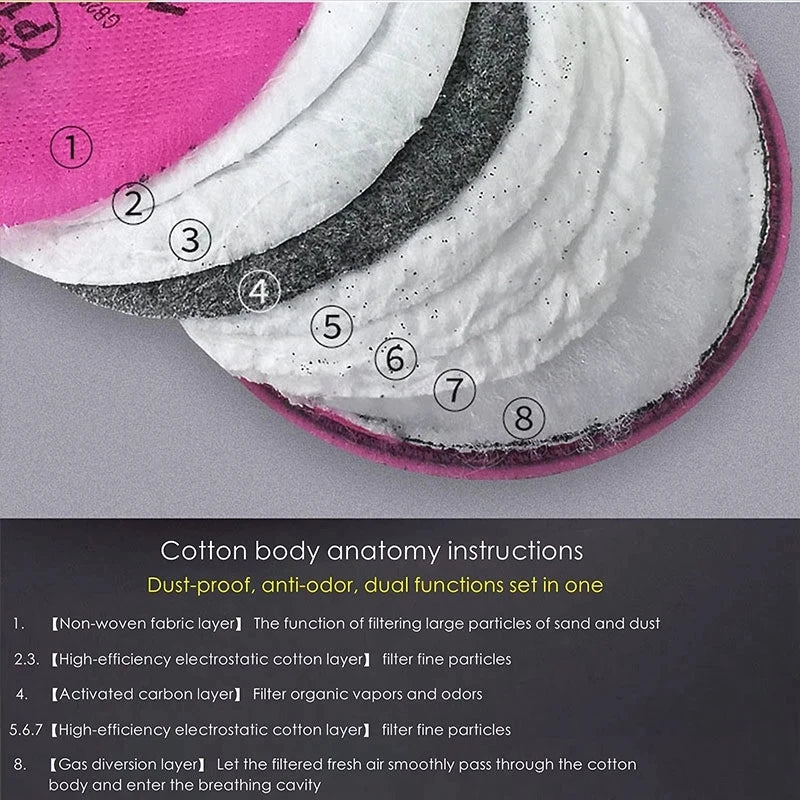 6200 Dust Gas Respirator Half Face Mask - With 2097 Filter