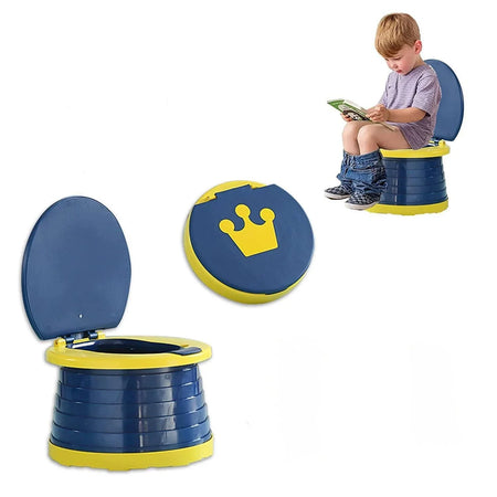 2-in-1 Foldable Travel Toilet for Children - Portable &amp; Convenient Blue