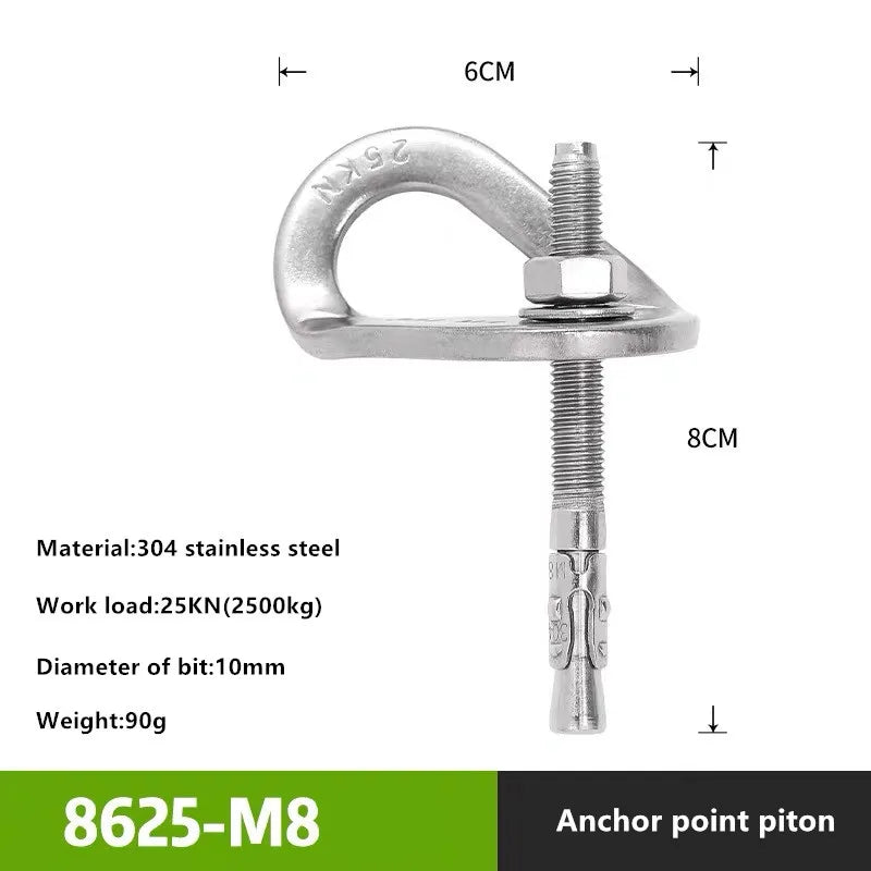 XD-8608 Rock Climb Anchor Point Piton Nut &ndash; Stainless Steel M8-Piton