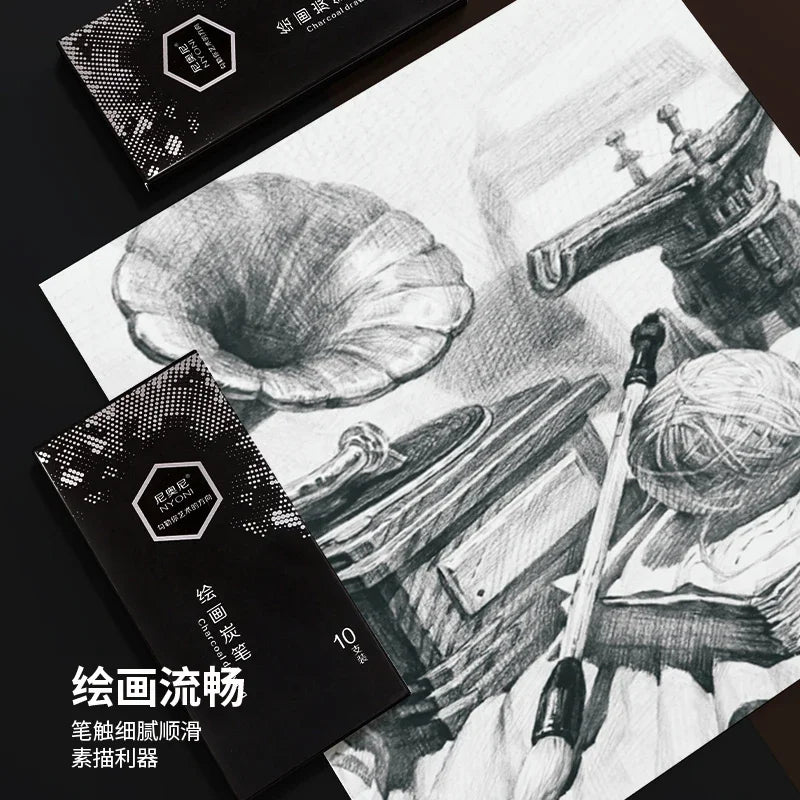 Professional Charcoal Pencils Drawing Set &ndash; Soft to Hard