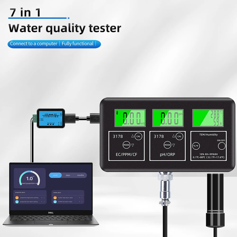 7in1 Water Quality Tester &ndash; Online RS485 USB Monitor