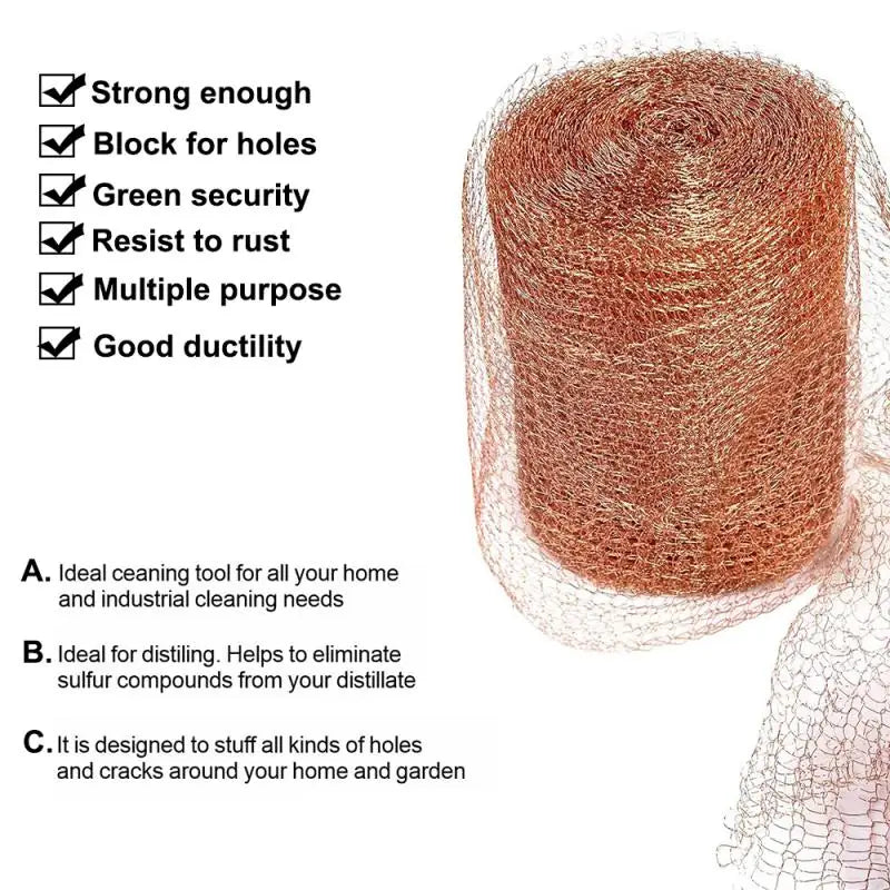 Copper Wire Mesh for Signal Shielding, Pest Control &amp; Garden Decor