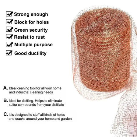 Copper Wire Mesh for Signal Shielding, Pest Control &amp; Garden Decor