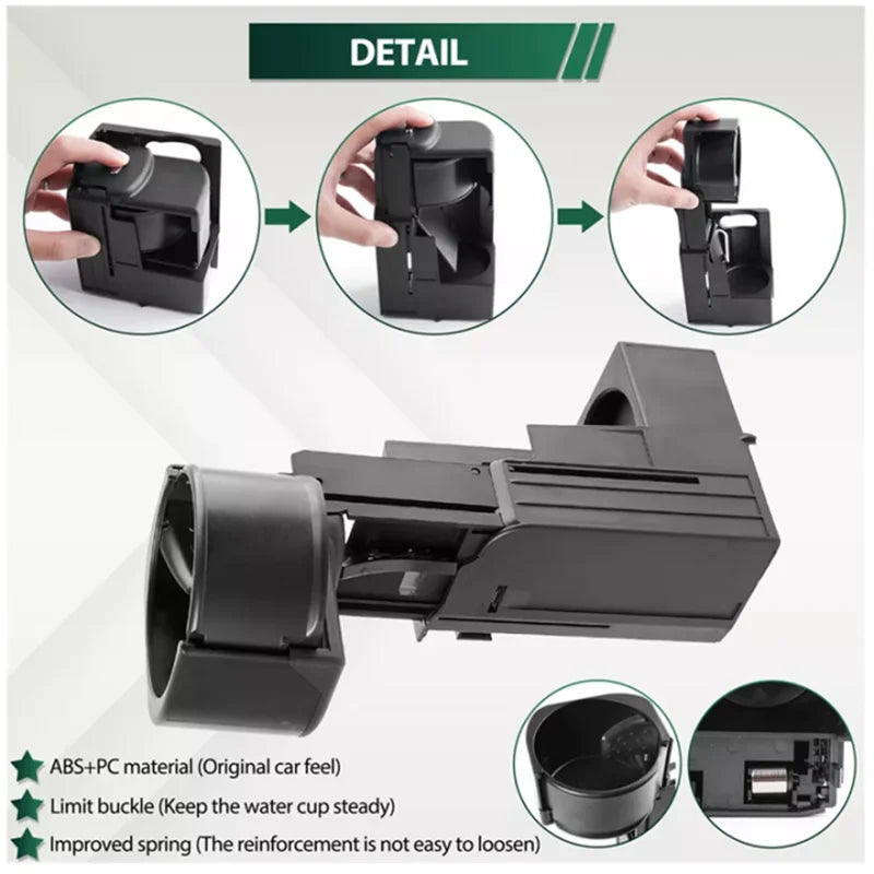 Retractable Cup Holder Assembly For Mercedes-Benz E-Class E320 E350 E500 – Center Console 2-Cup