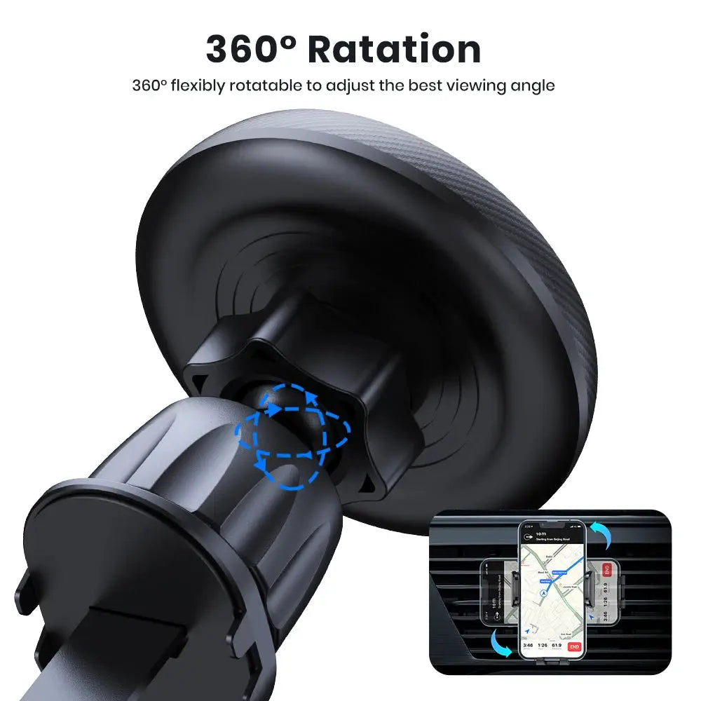 TOPK for Magsafe Car Phone Holder,Powerful Magnetism Premium Quality Single-Hand Operation Metal Hook Magnetic Car Phone Mount by InterCyprus Trading Ltd