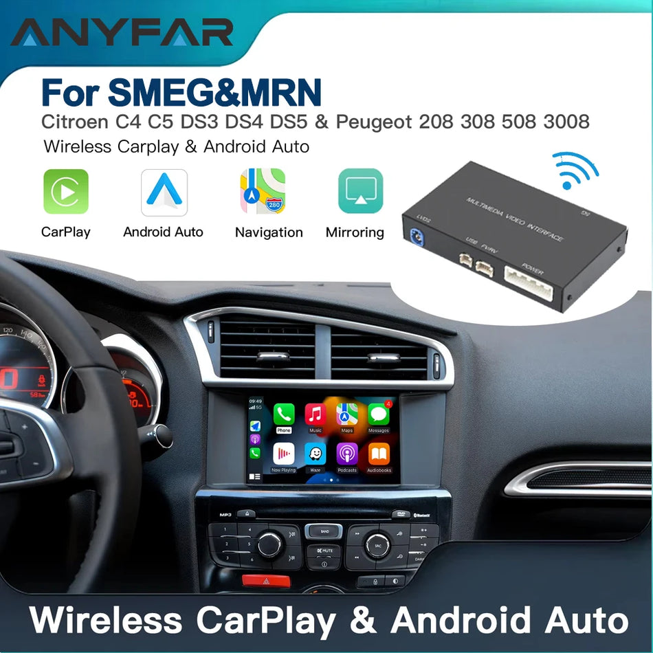 Kit de retrofit Peugeot 208 CarPlay Android Auto, Fără fir