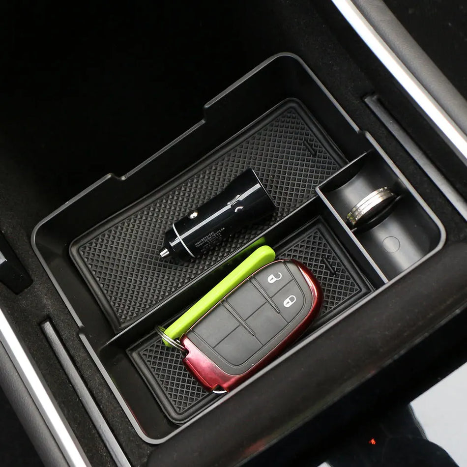 Κουτί Αποθήκευσης Υποβραχιόνιου για Tesla Model 3, Αντιολισθητή Δίσκος ABS με Θέσεις για Τηλέφωνο και Τσιγάρα, Άμεση Τοποθέτηση