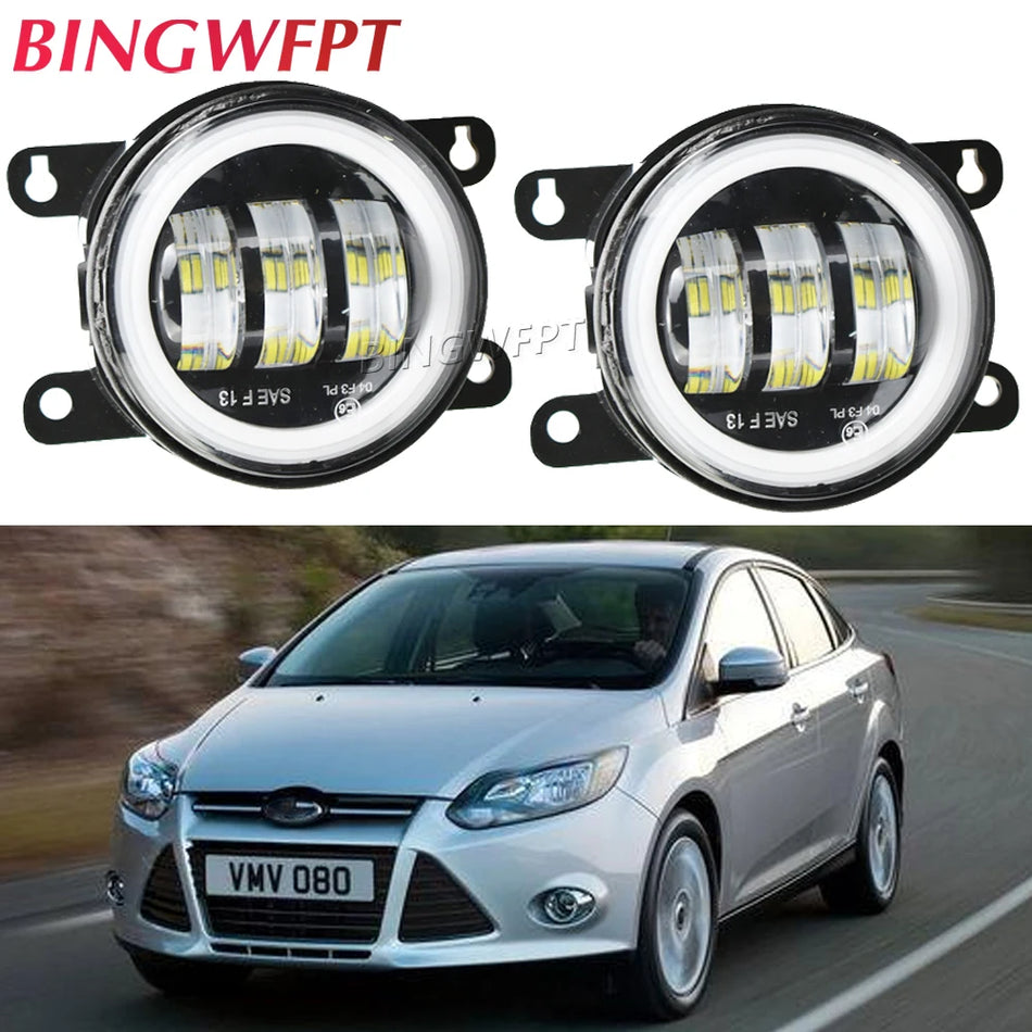 Par de luces antiniebla con ojo de ángel LED para Ford Focus MK2 MK3, Fiesta, Ranger, C-Max, Transit, Tourneo, EcoSport, Edge