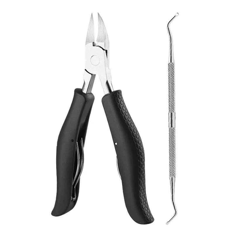 Nail Clipper Set For Ingrown Toenail &ndash; Podiatry Tool 2Pcs-Black
