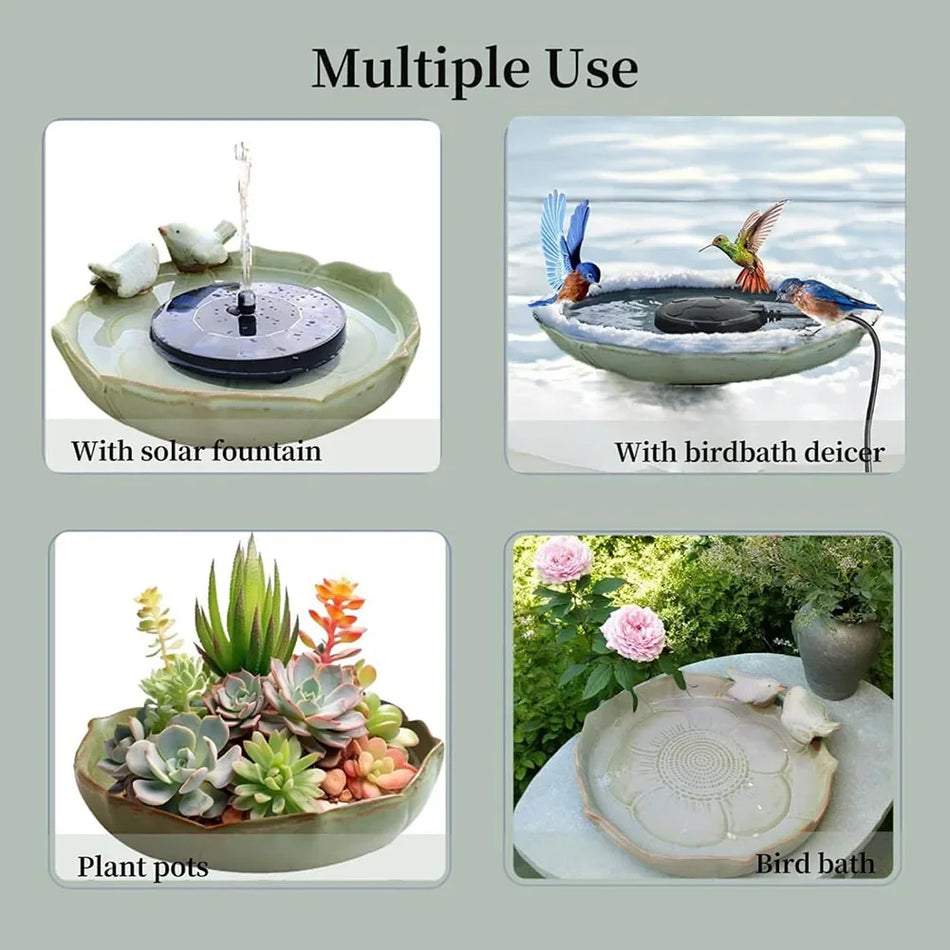 Keramisk Fuglebad Skål Foder Hummingbird Vandingsbeholder