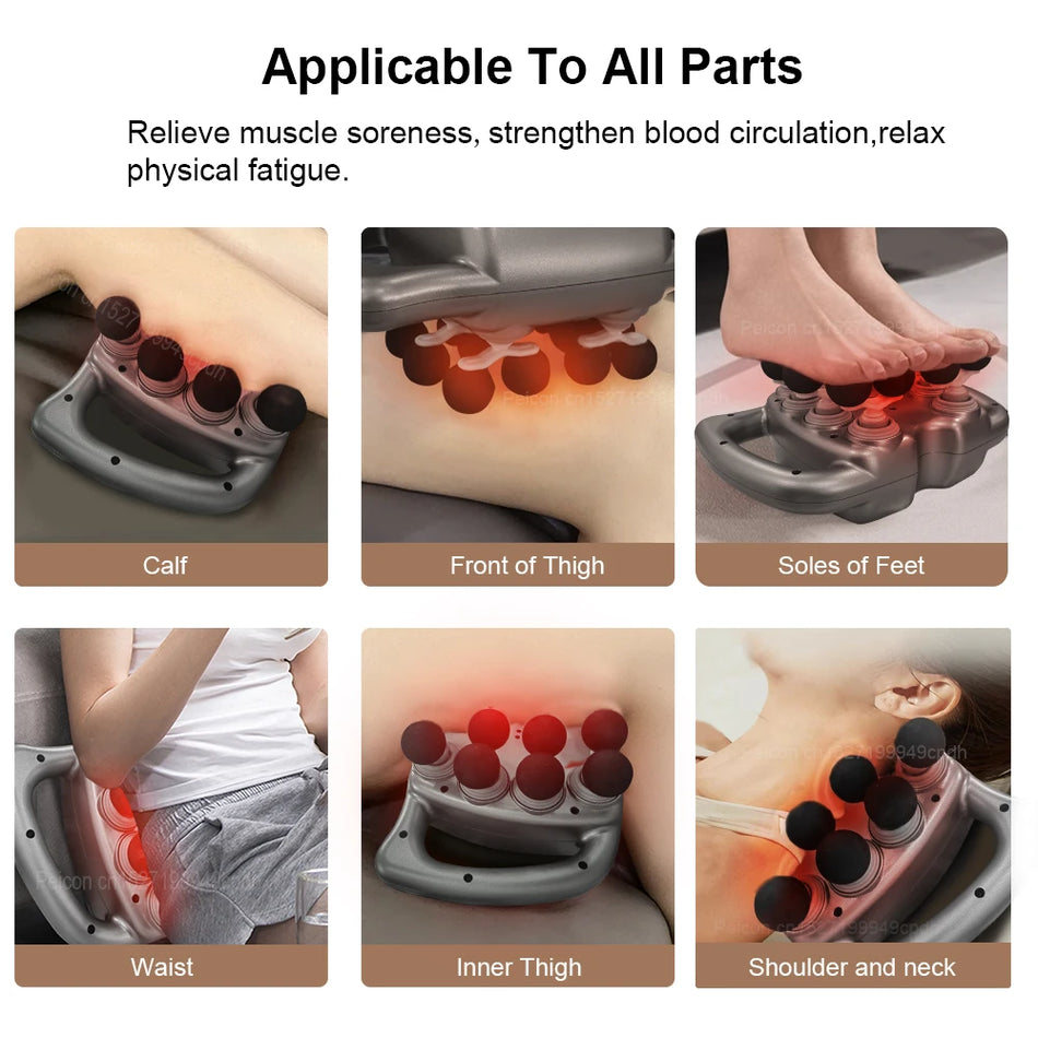 Fascia Massage Gun High Frequency Body Massager With 16 Heads