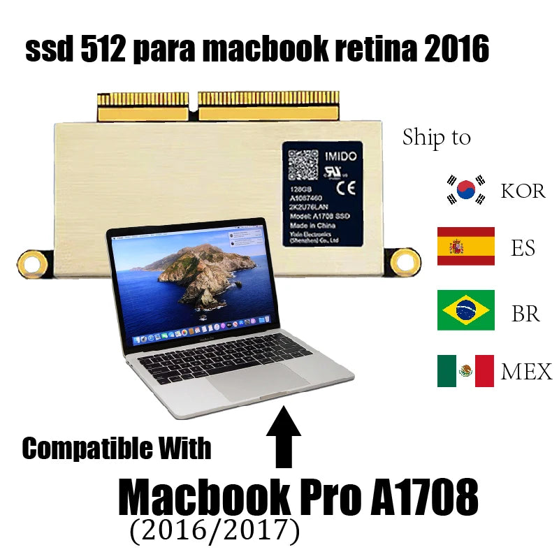 Macbook Disco SSD 1TB for A1708 128GB