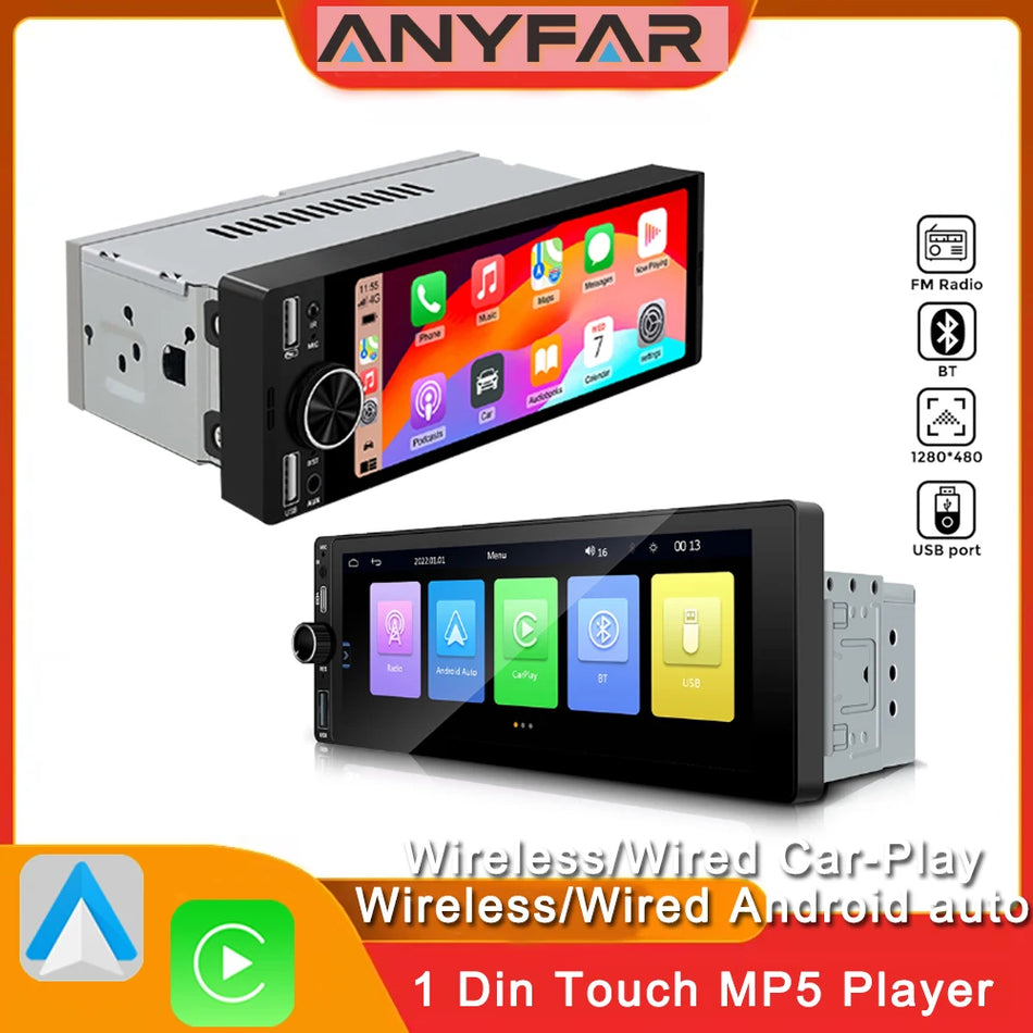 EzoneTronics Ραδιόφωνο Αυτοκινήτου MP5 με CarPlay Android Auto, 6.2in HD Οθόνη Αφής