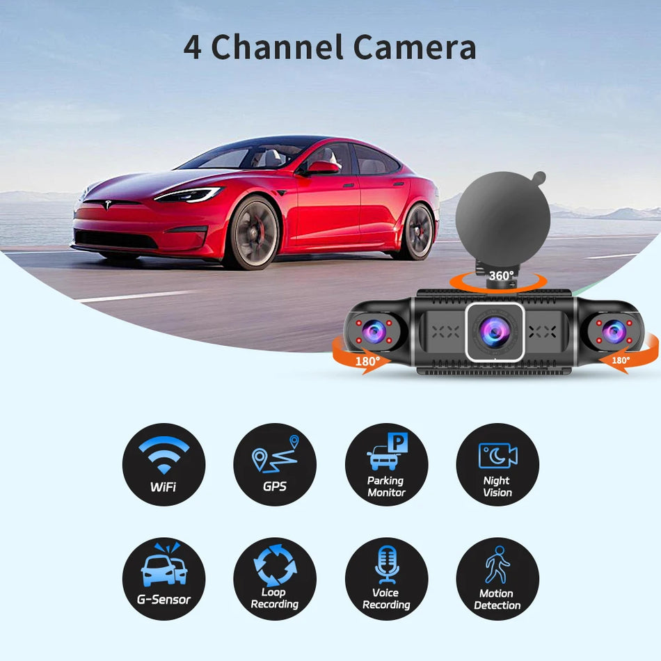 360&deg; Car DVR Dash Cam with WiFi GPS