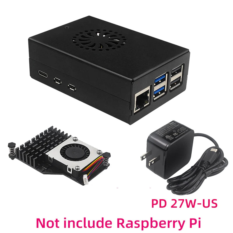Raspberry Pi 5 Metal Case &ndash; Durable Aluminum Alloy Design Case-Cooler-US