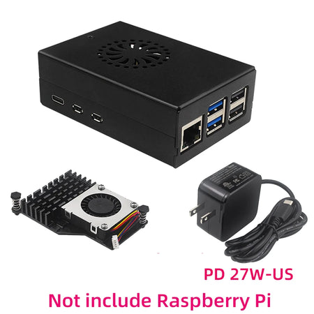 Raspberry Pi 5 Metal Case &ndash; Durable Aluminum Alloy Design Case-Cooler-US