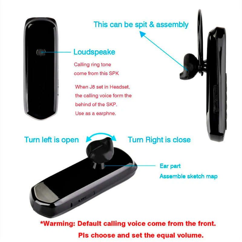 Mafam J8 Mini Bluetooth Headset - Voice Changer For Kids