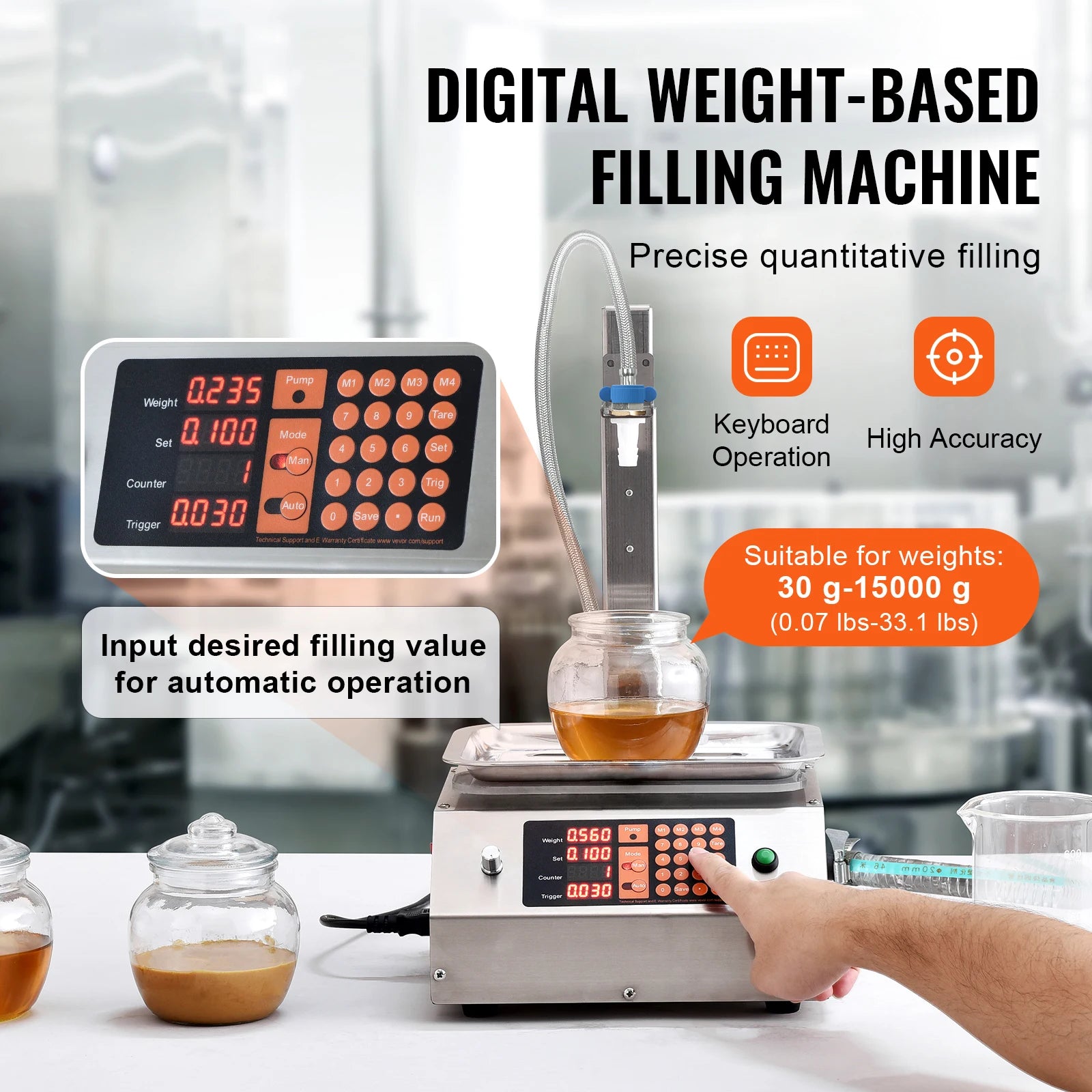 SucceBuy 30-15000g Liquid Filling Machine - Digital Control