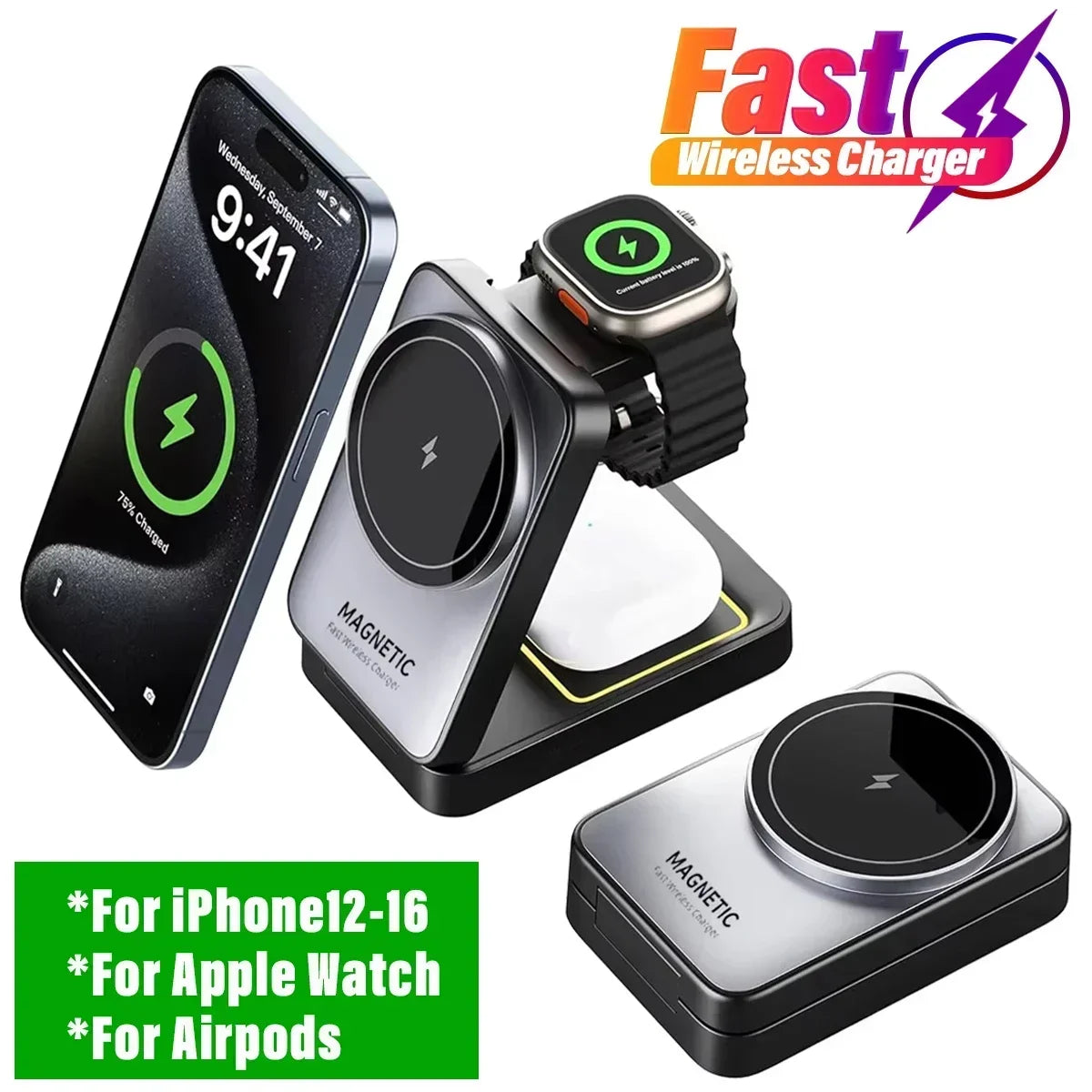 Opansten 3 In 1 MagSafe Charger Stand &ndash; Ultra Fast Charging