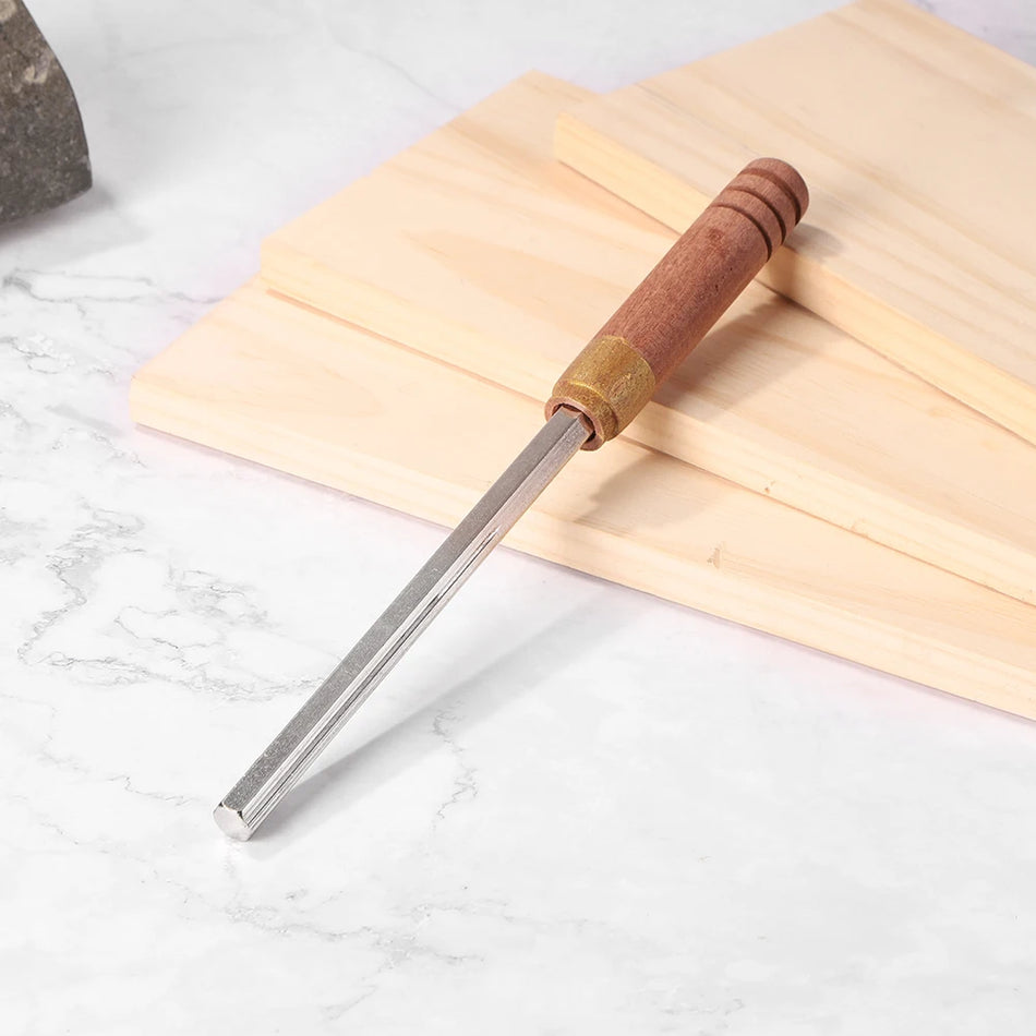 Datoteka za kronanje pražcev kitare z lesenim ročajem orodje za lutnike