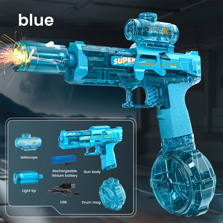 Electric Water Gun &ndash; Long Range Ultra Fast Ice Explosion 1PCS Blue