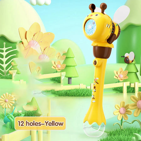 Bee Bubble Machine &ndash; Automatic 12 Hole Bubble Blower yellow