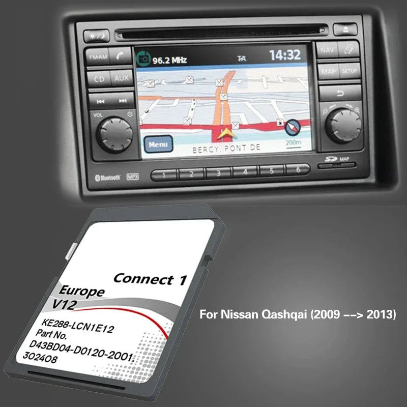Nissan Qashqai V12 16GB SD Map Card - Fast Navigation