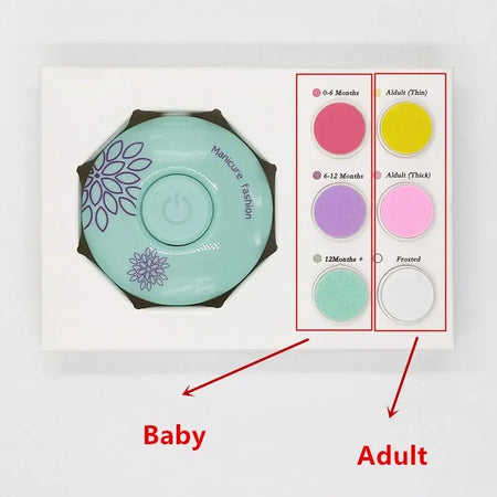 Electric Baby Nail Care Trimmer with 6 Grinding Heads