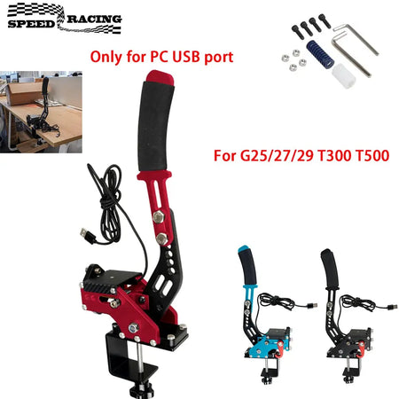 Universal PC USB Handbrake& Handbrake Accessory & Fixed BracketEnhance Tension For G25/27/29 T300 T500 Racing Games Dirt Rally by InterCyprus Trading Ltd